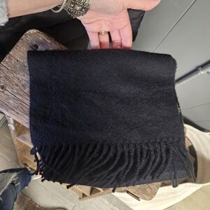Coach Black Fringe Scarf